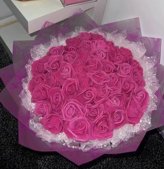 Pink artificial rose bouquet