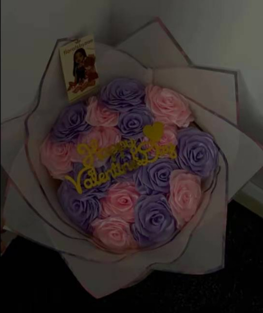 Purple and pink rose bouquet